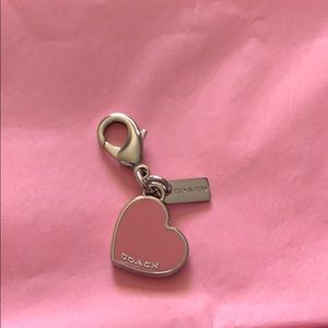 Coach pink heart clip charm